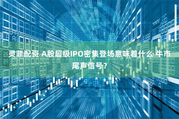 灵菲配资 A股超级IPO密集登场意味着什么 牛市尾声信号？